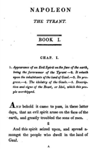 First page of The First Book of Napoleon, one of four books that Duane and Chris Johnson say influenced the Book of Mormon.