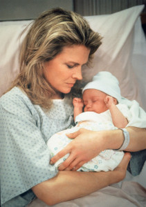 Murphy Brown (Candice Bergen) with son Avery in the Season 4 finale.